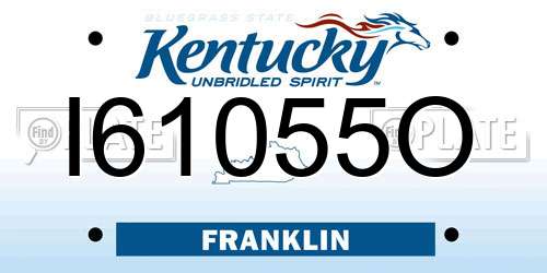 I61055O Kentucky License Plate
