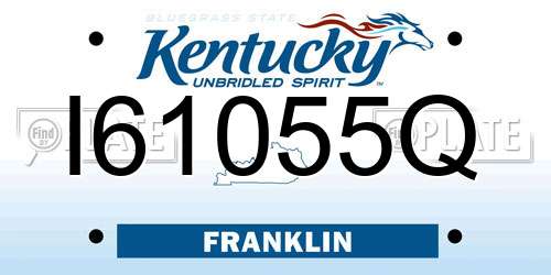 I61055Q Kentucky License Plate