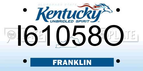 I61058O Kentucky License Plate