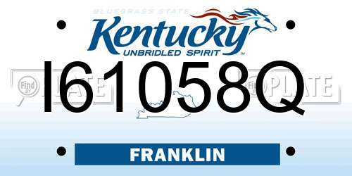I61058Q Kentucky License Plate