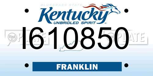 I610850 Kentucky License Plate