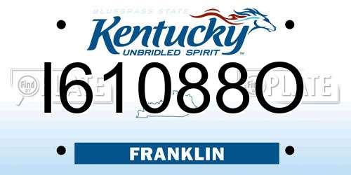 I61088O Kentucky License Plate