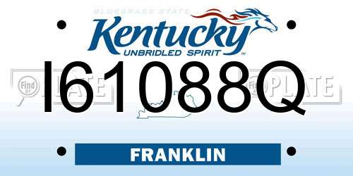 I61088Q Kentucky License Plate
