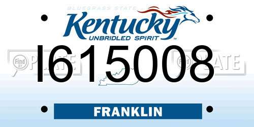 I615008 Kentucky License Plate