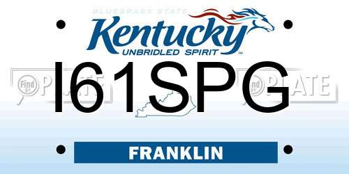 I61SPG Kentucky License Plate