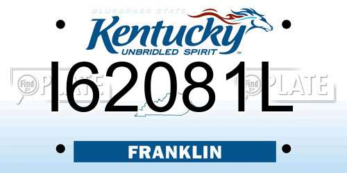 I62081L Kentucky License Plate