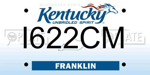 I622CM Kentucky License Plate