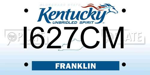 I627CM Kentucky License Plate