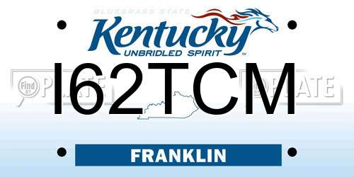 I62TCM Kentucky License Plate