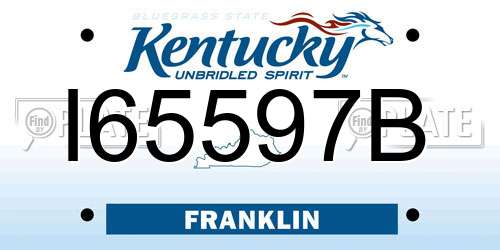 I65597B Kentucky License Plate