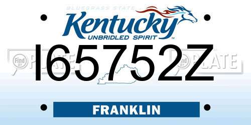 I65752Z Kentucky License Plate
