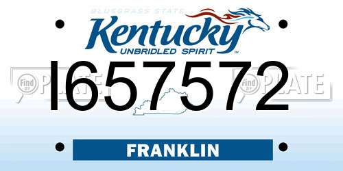 I657572 Kentucky License Plate