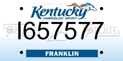 I657577 Kentucky License Plate
