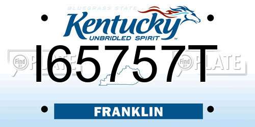 I65757T Kentucky License Plate