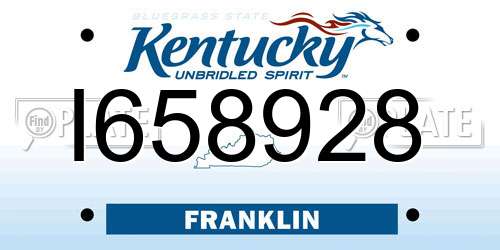 I658928 Kentucky License Plate