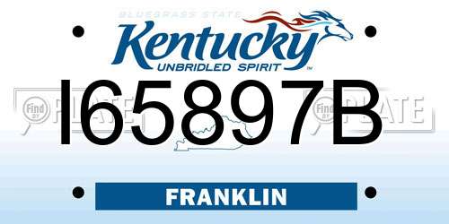I65897B Kentucky License Plate