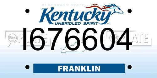 I676604 Kentucky License Plate