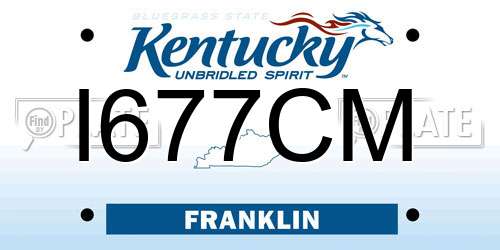 I677CM Kentucky License Plate
