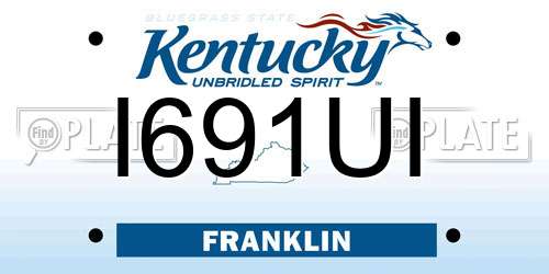 I691UI Kentucky License Plate