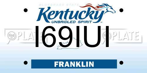 I69IUI Kentucky License Plate