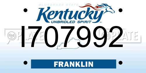 I707992 Kentucky License Plate