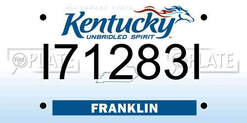 I71283I Kentucky License Plate