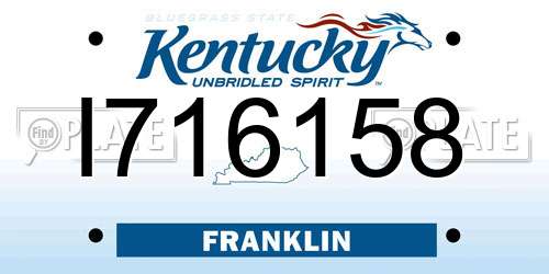 I716158 Kentucky License Plate