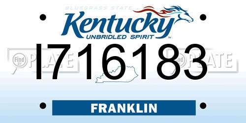 I716183 Kentucky License Plate