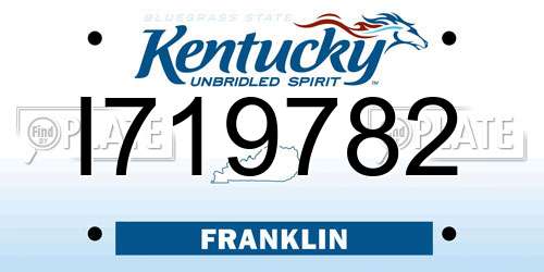 I719782 Kentucky License Plate