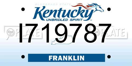 I719787 Kentucky License Plate