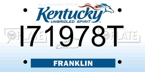 I71978T Kentucky License Plate