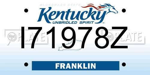 I71978Z Kentucky License Plate