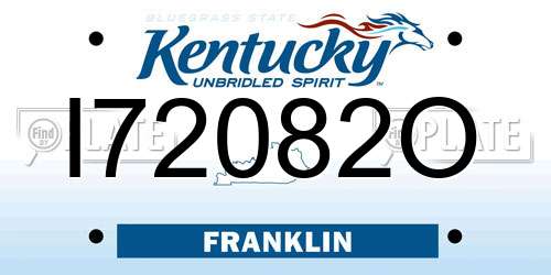 I72082O Kentucky License Plate