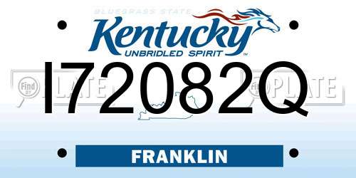 I72082Q Kentucky License Plate