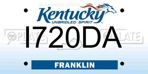 I720DA Kentucky License Plate