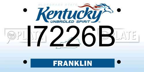 I7226B Kentucky License Plate
