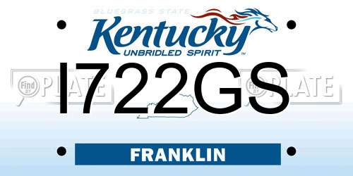 I722GS Kentucky License Plate