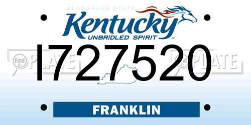 I727520 Kentucky License Plate