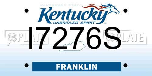 I7276S Kentucky License Plate