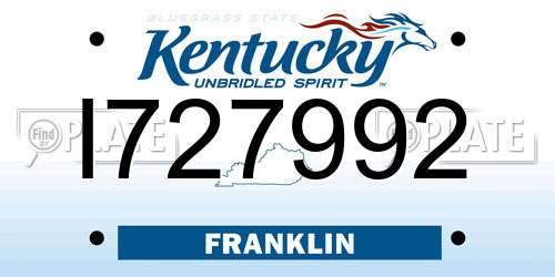 I727992 Kentucky License Plate