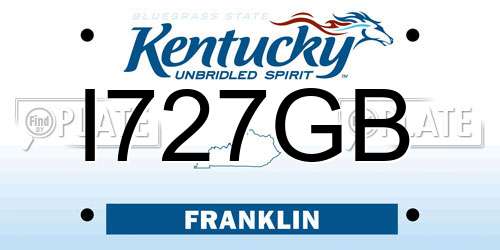 I727GB Kentucky License Plate