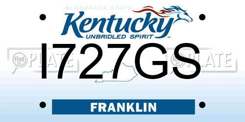 I727GS Kentucky License Plate