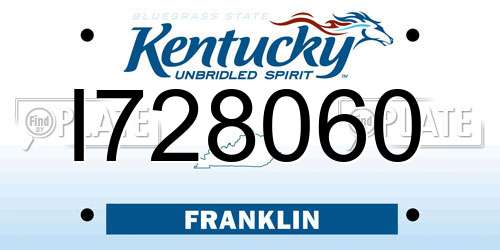 I728060 Kentucky License Plate