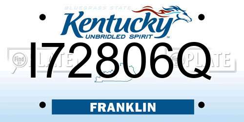 I72806Q Kentucky License Plate