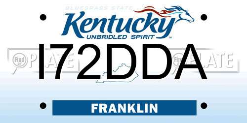I72DDA Kentucky License Plate