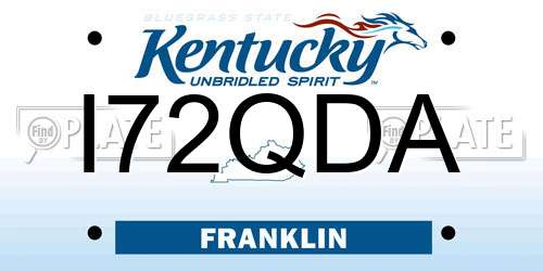 I72QDA Kentucky License Plate