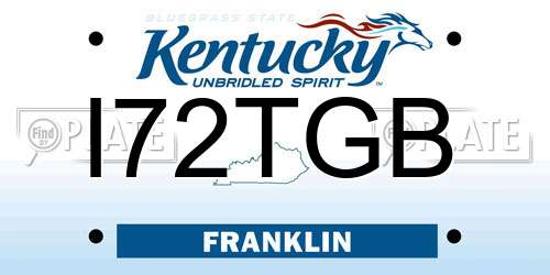 I72TGB Kentucky License Plate