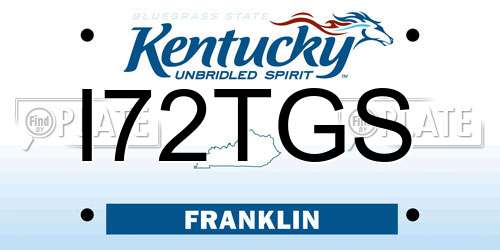 I72TGS Kentucky License Plate