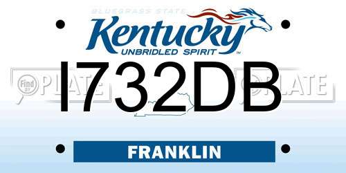 I732DB Kentucky License Plate