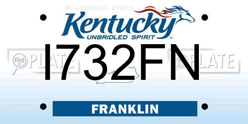 I732FN Kentucky License Plate
